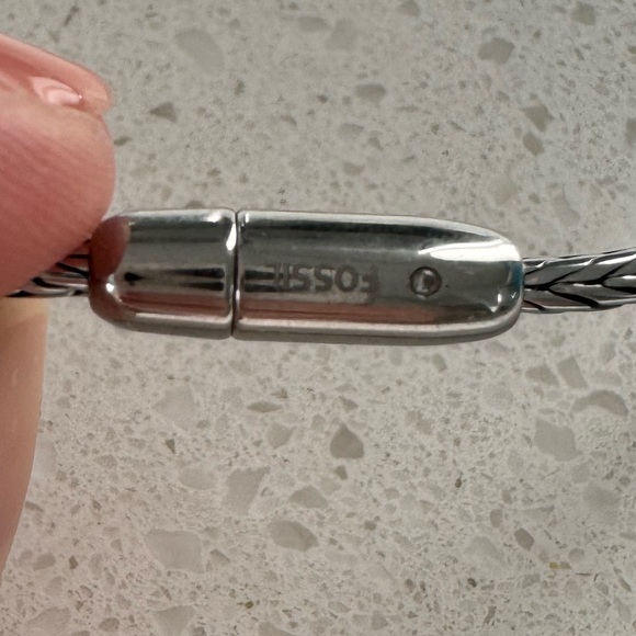 Fossil Thin Glitz Ombre Silver-Tone Bracelet - Picture 8 of 10